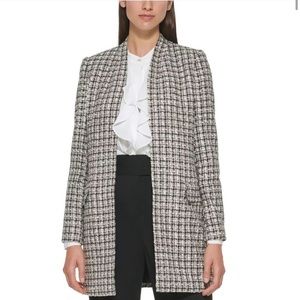 Calvin Klein Open Front Tweed Jacket